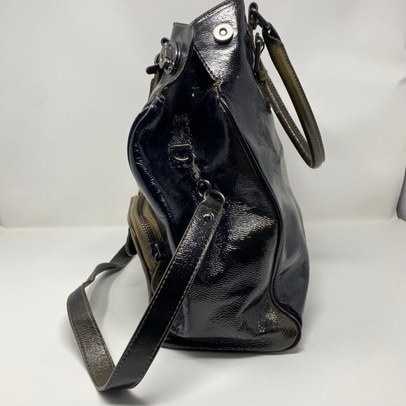 Elliott Lucca Black and Green Ombre Cow Leather Shoulder Bag - Picture 4 of 10